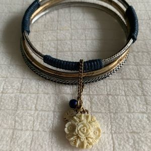NWOT Lucky Brand LOVE flower bangles